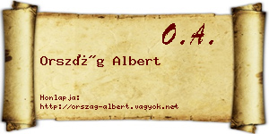 Ország Albert névjegykártya