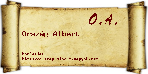 Ország Albert névjegykártya