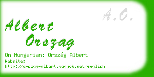 albert orszag business card