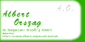 albert orszag business card